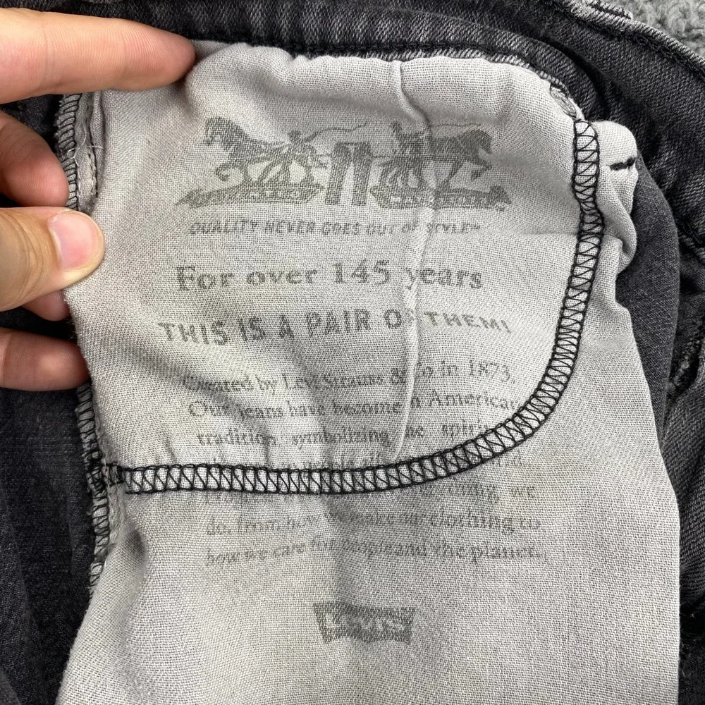 Levis 505 Regular Fit Jeans Mens W40 L30 Gray Denim‎ Pants